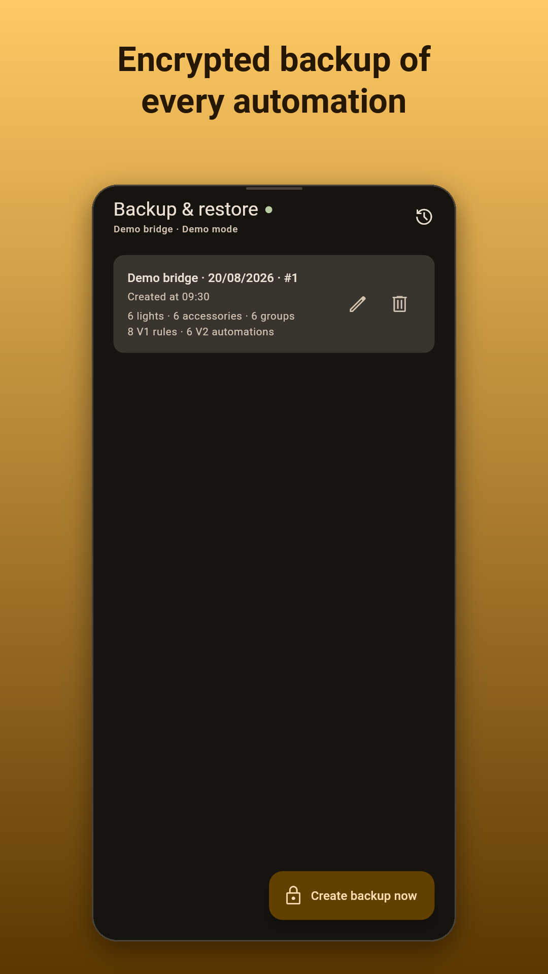 Encrypted backup of every automation